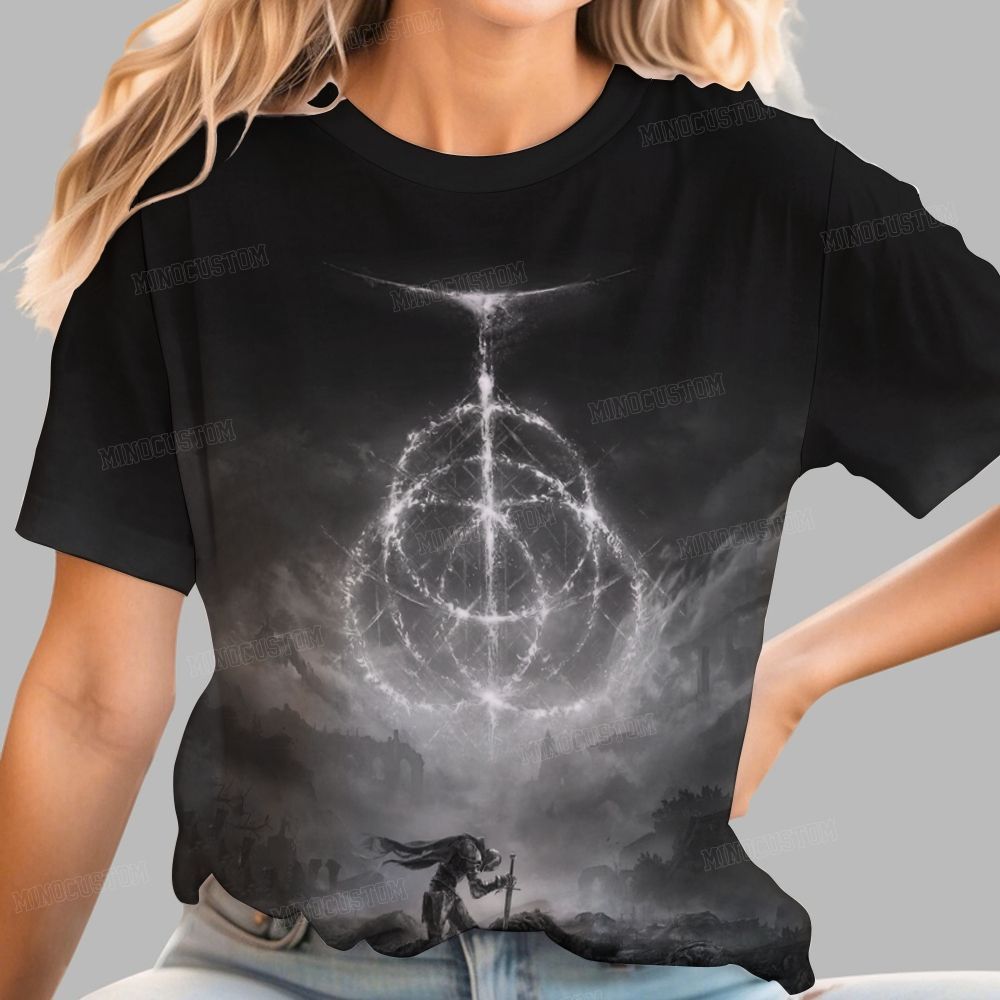 Fantasy Ruins & Glowing Sigil Casual T-shirt