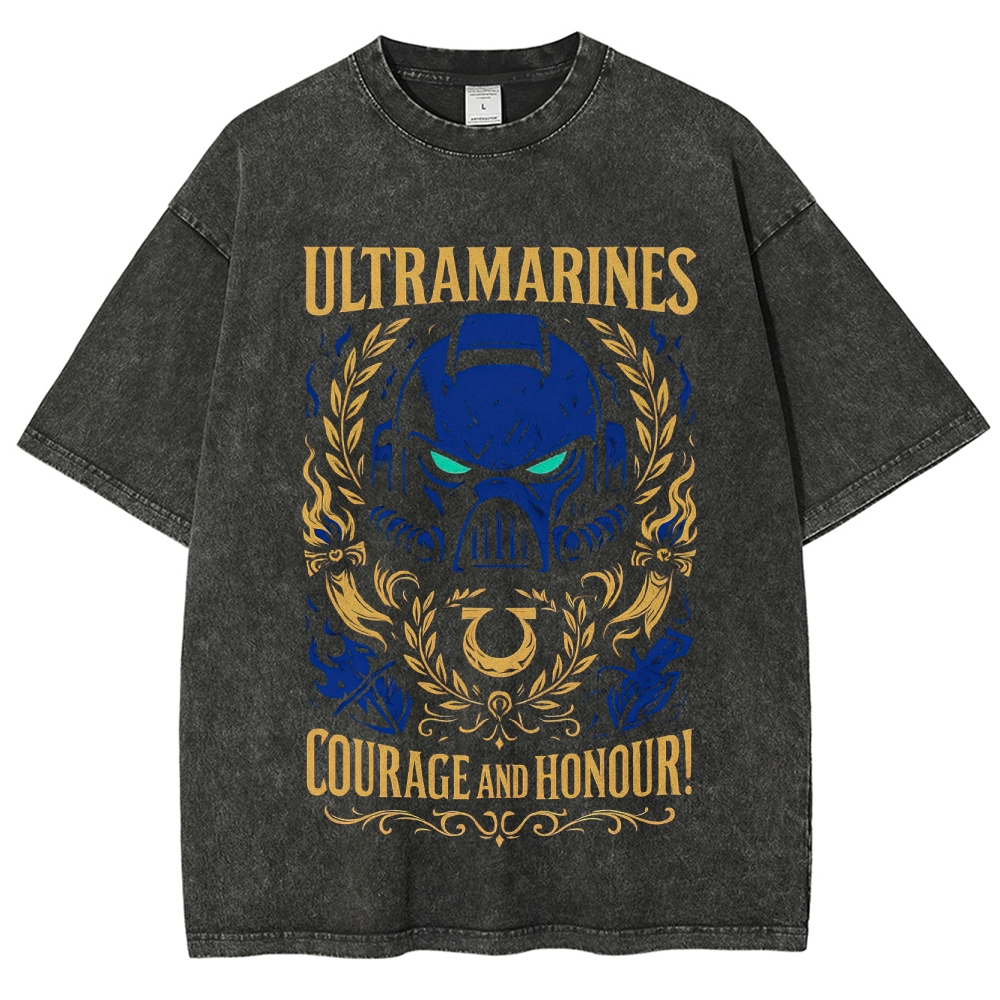 Ultramarines Courage & Honour Graphic Washed T-Shirt