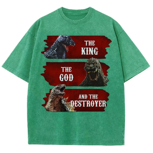 Monster Evolution Pattern Washed T-Shirt 