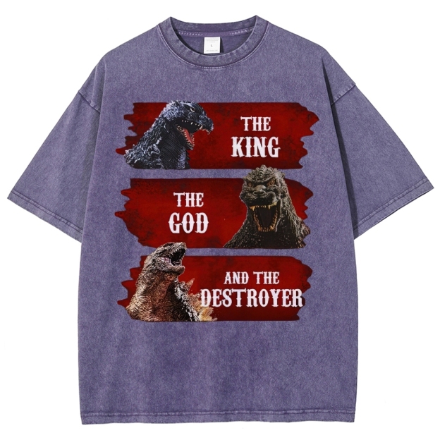 Monster Evolution Pattern Washed T-Shirt 