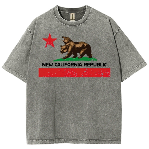 New California Republic Bear Graphic Washed T-Shirt