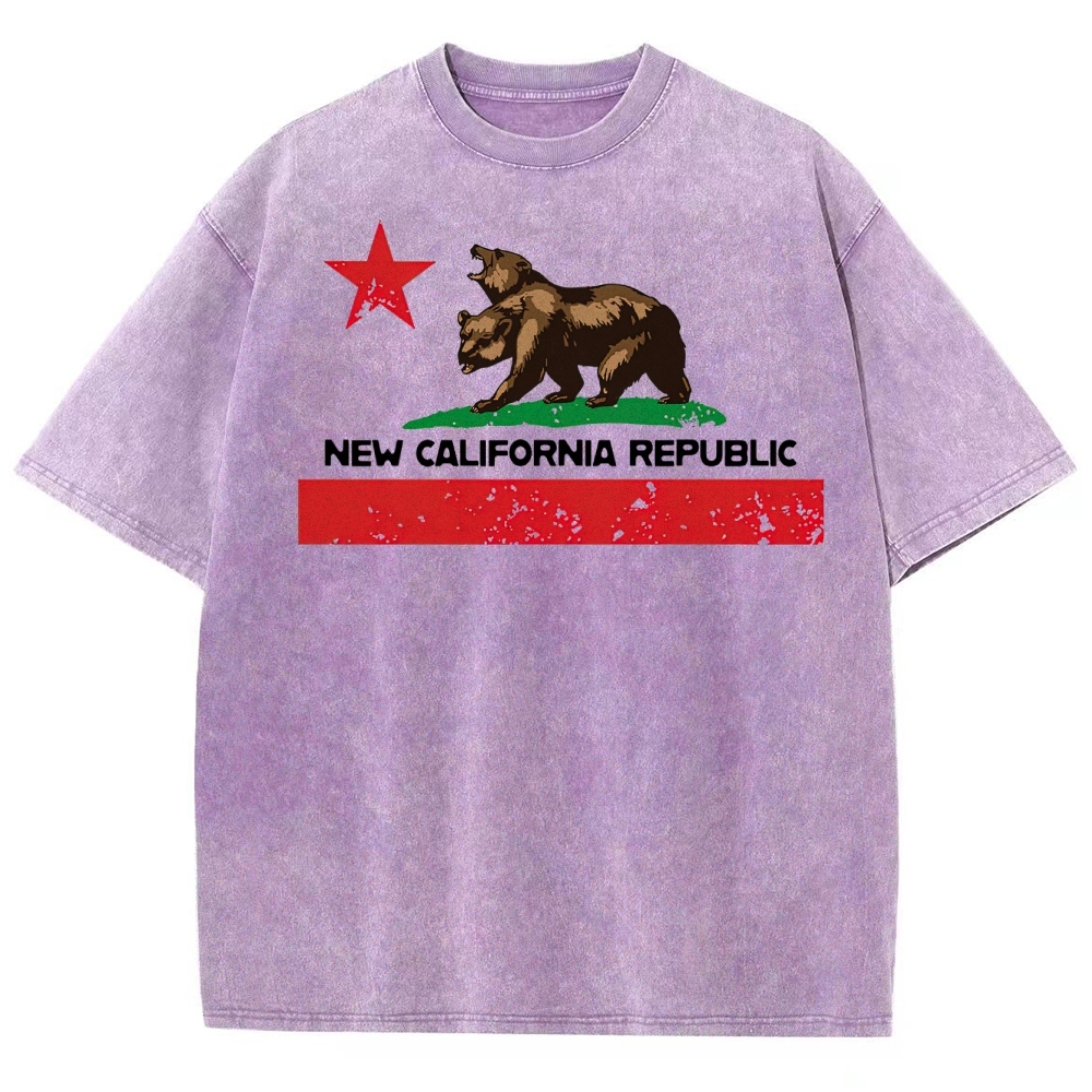 New California Republic Bear Graphic Washed T-Shirt