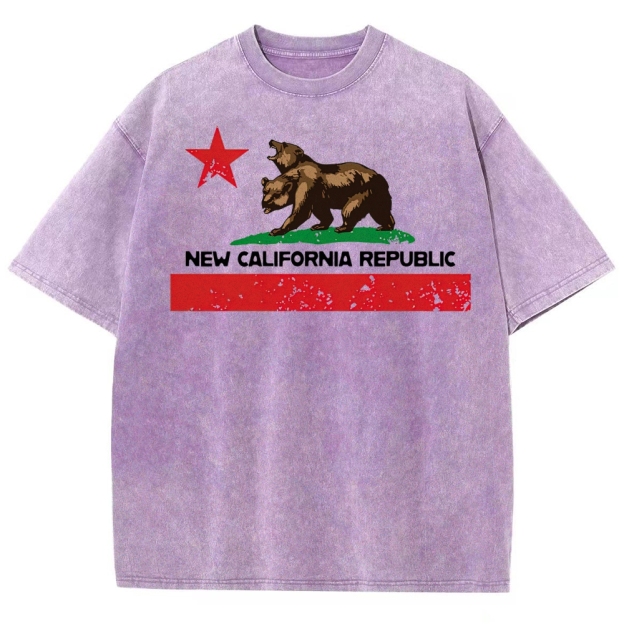 New California Republic Bear Graphic Washed T-Shirt