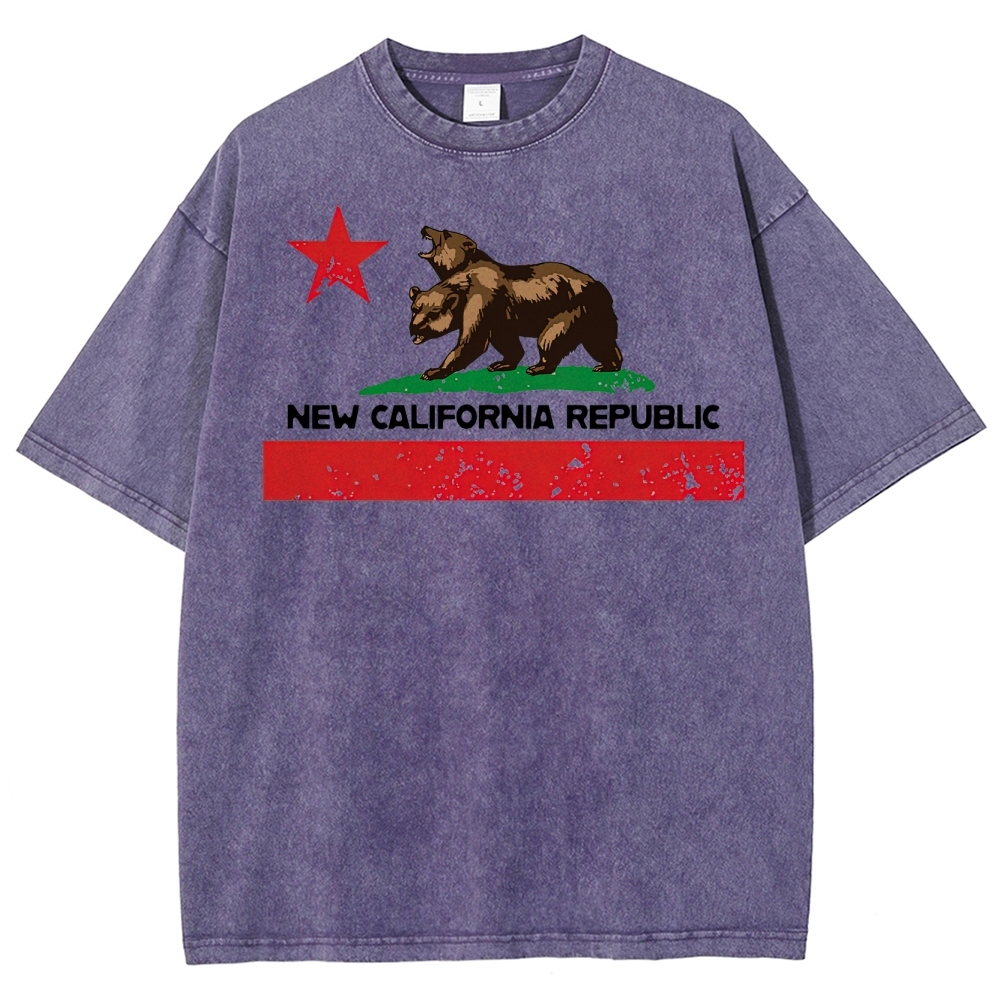 New California Republic Bear Graphic Washed T-Shirt