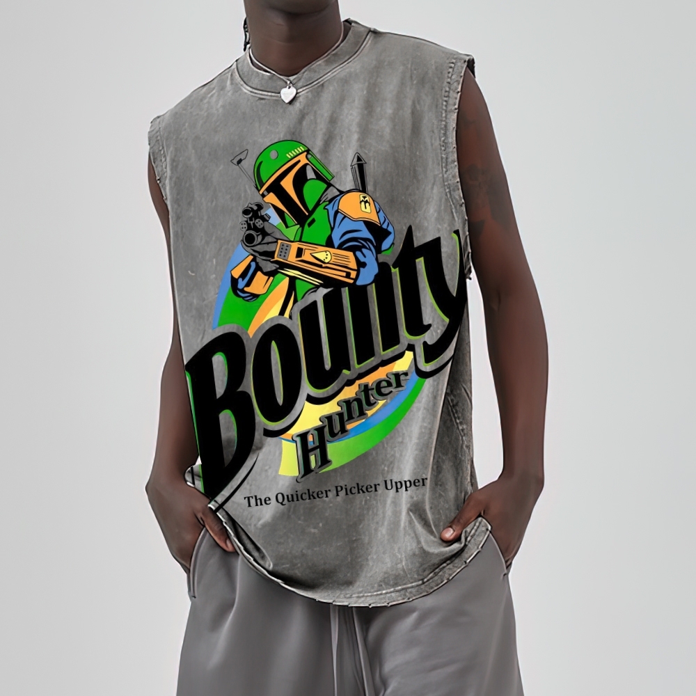 Bounty Hunter Retro Graphic Washed Tank Top