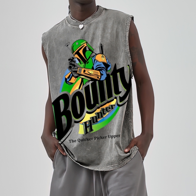 Bounty Hunter Retro Graphic Washed Tank Top