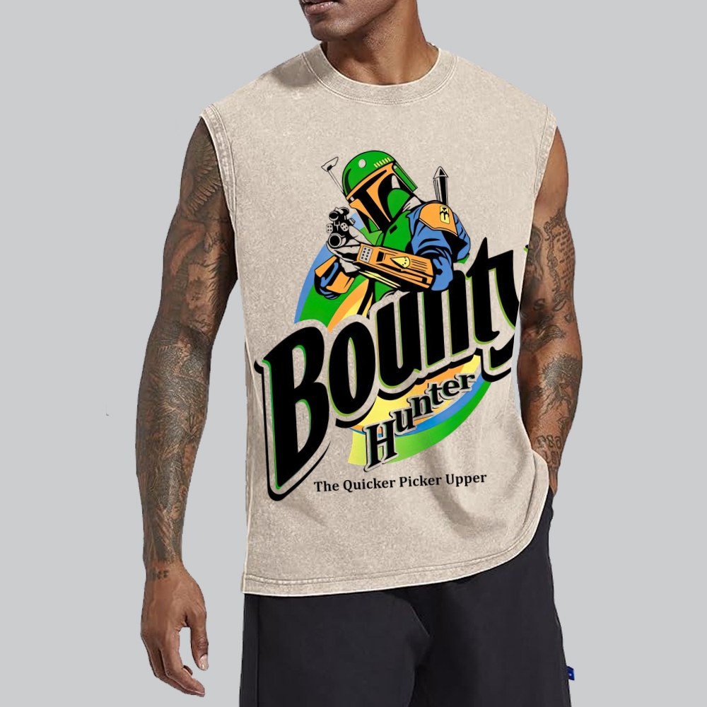 Bounty Hunter Retro Graphic Washed Tank Top