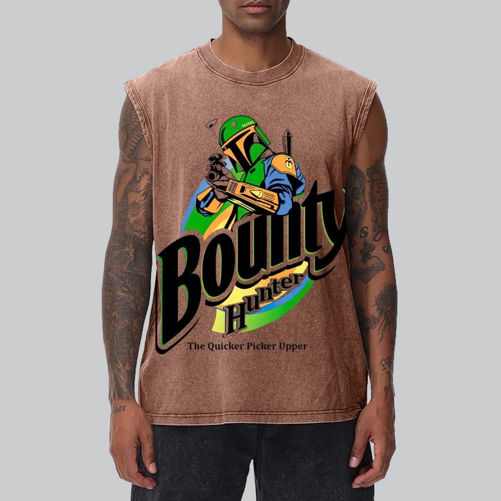 Bounty Hunter Retro Graphic Washed Tank Top