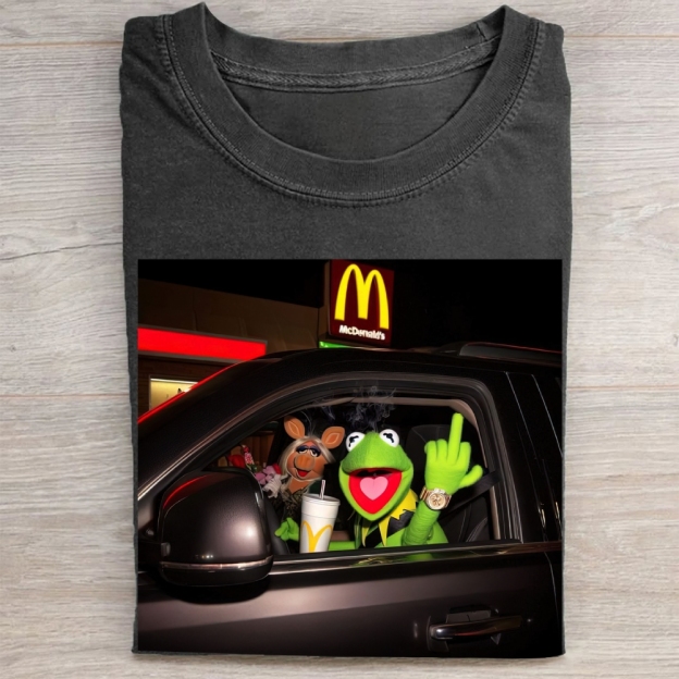 Late-Night Drive Puppet Duo Graphic Vintage Washed Tee
