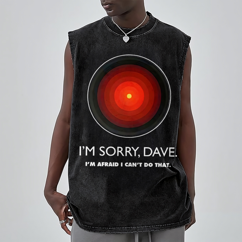 I'M SORRY DAVE, HAL9000 Washed Tank Top 