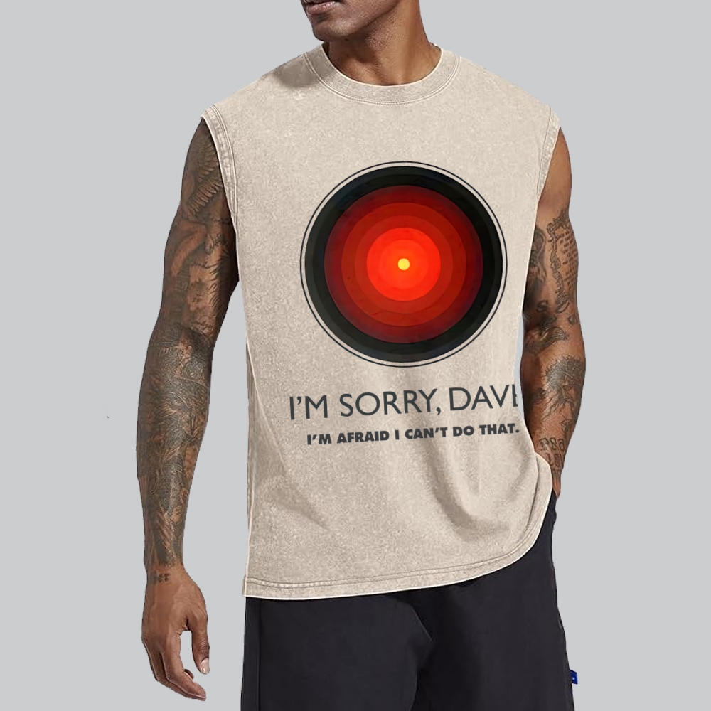 I'M SORRY DAVE, HAL9000 Washed Tank Top 