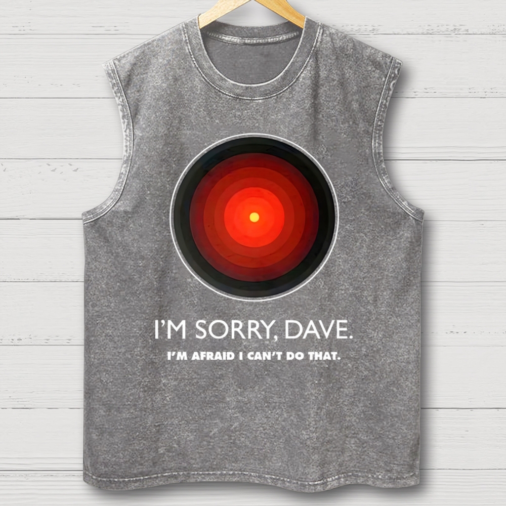 I'M SORRY DAVE, HAL9000 Washed Tank Top 