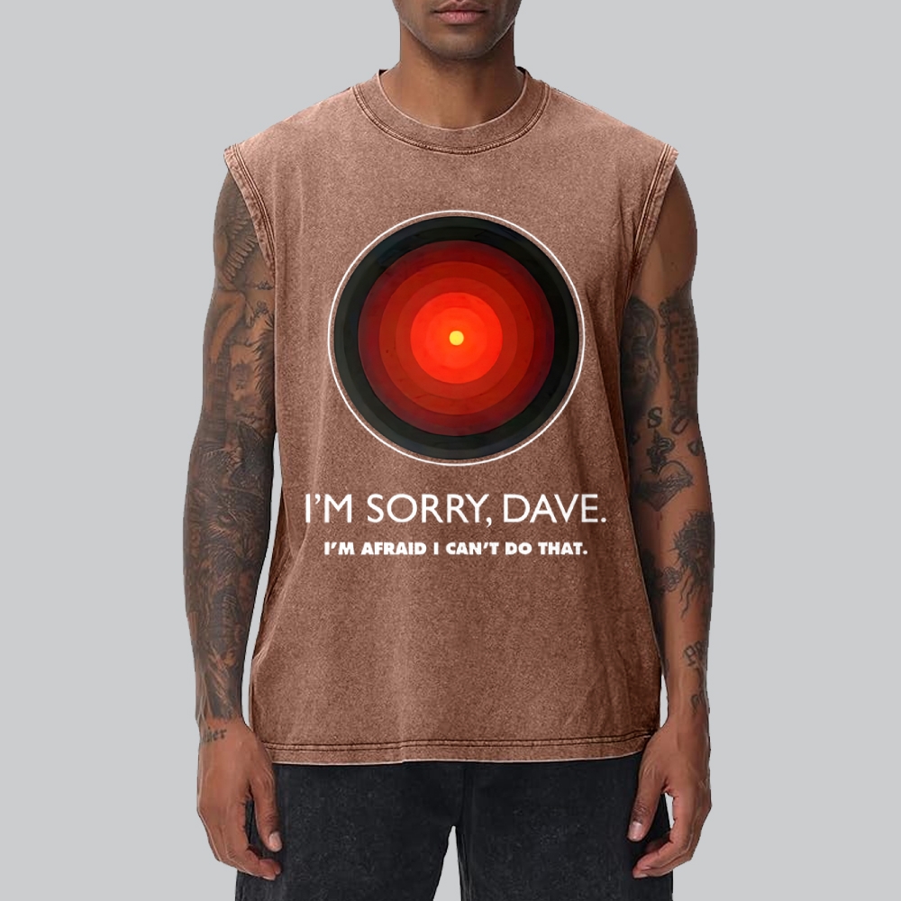 I'M SORRY DAVE, HAL9000 Washed Tank Top 