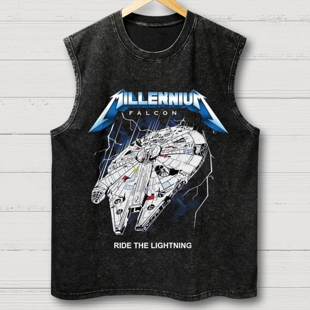 Retro Sci-Fi World Washed Tank Top