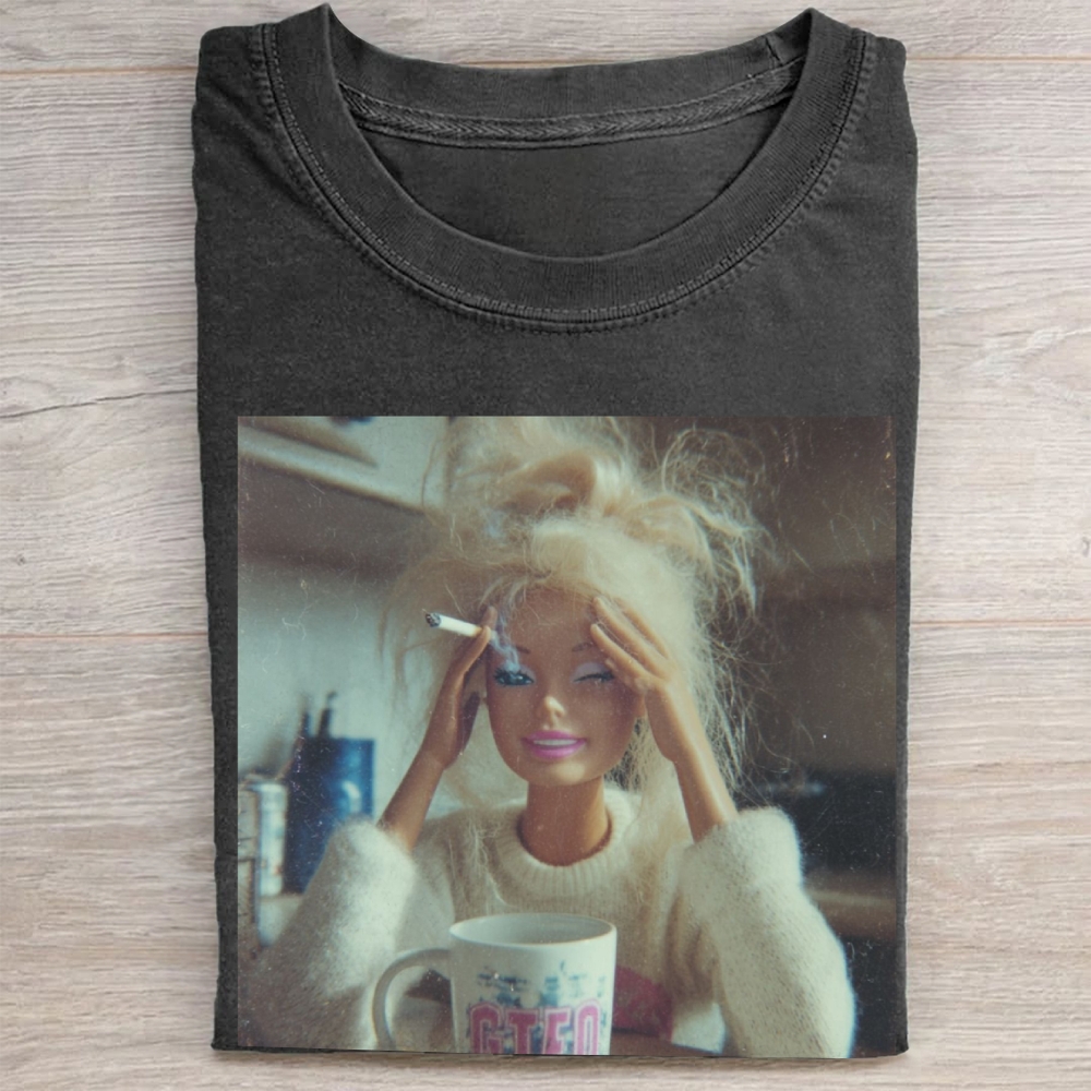 Stressed Blonde Doll Graphic Vintage Washed Tee