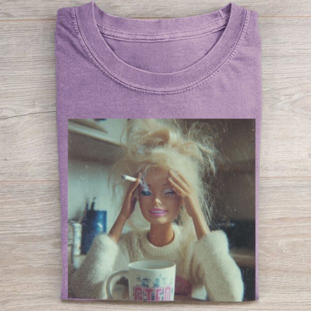 Stressed Blonde Doll Graphic Vintage Washed Tee