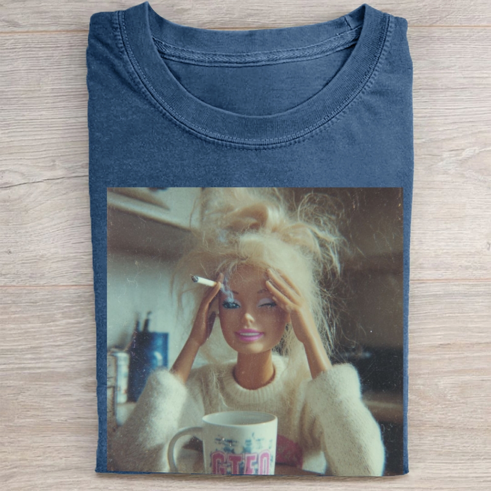 Stressed Blonde Doll Graphic Vintage Washed Tee