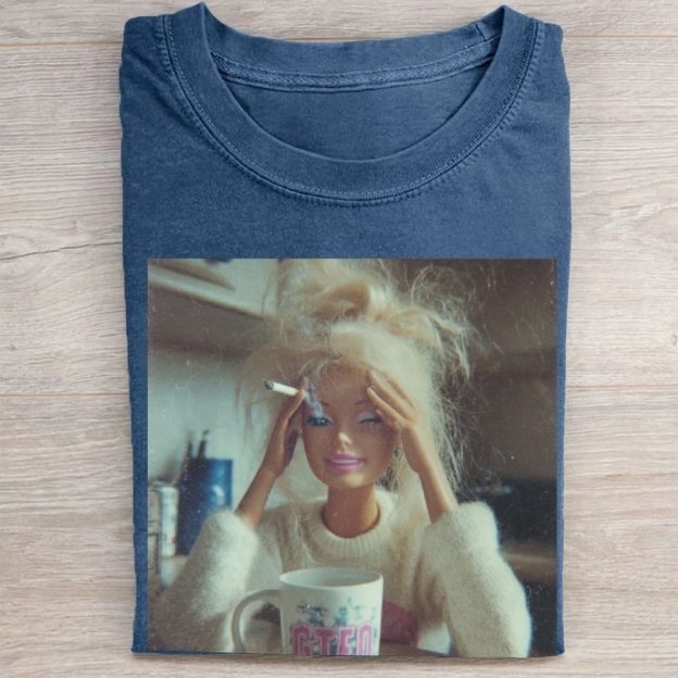 Stressed Blonde Doll Graphic Vintage Washed Tee