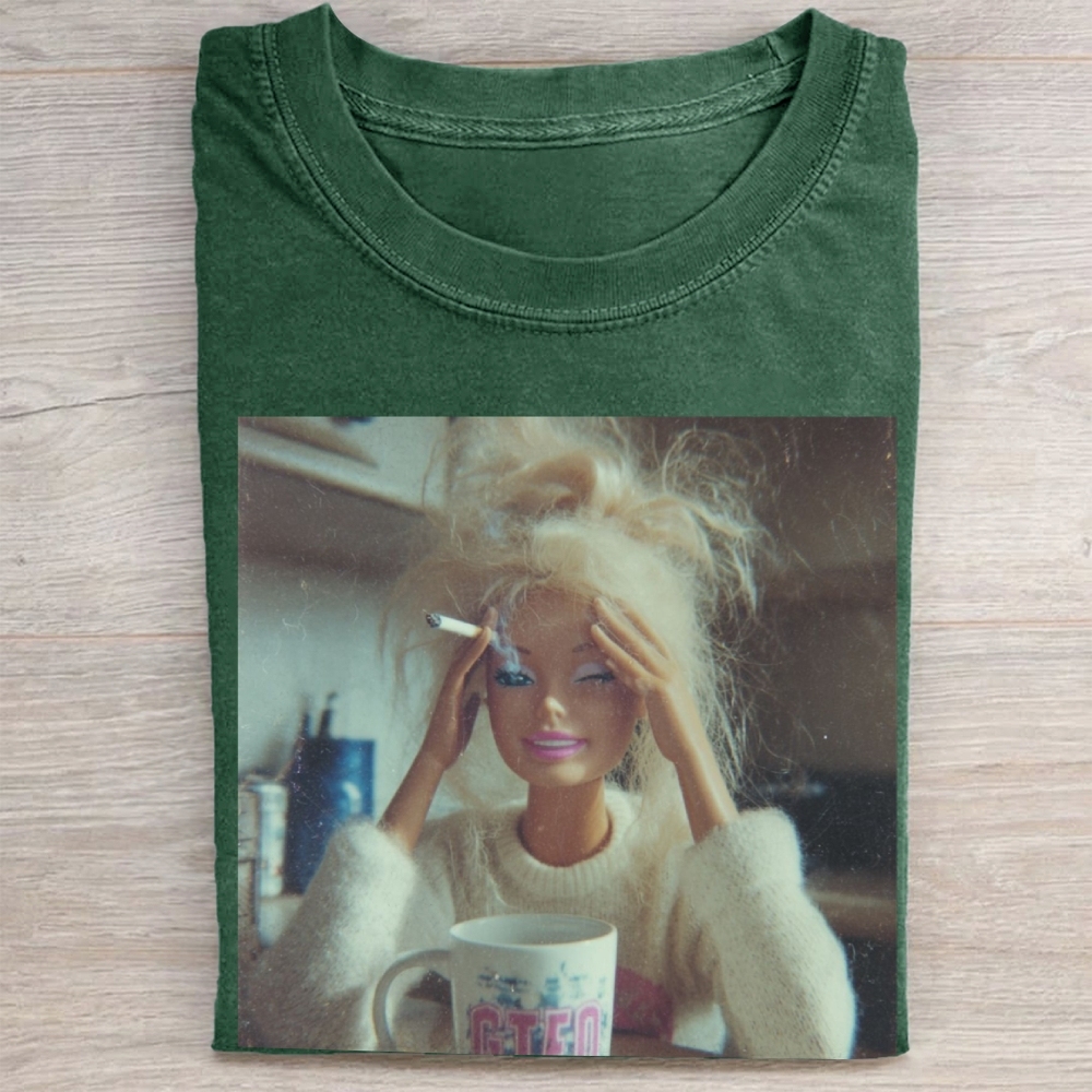 Stressed Blonde Doll Graphic Vintage Washed Tee