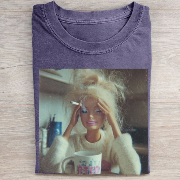 Stressed Blonde Doll Graphic Vintage Washed Tee