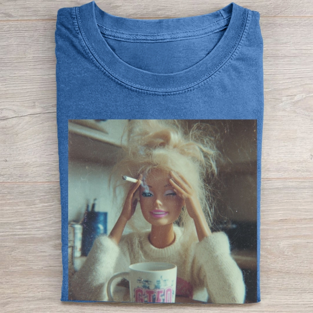 Stressed Blonde Doll Graphic Vintage Washed Tee