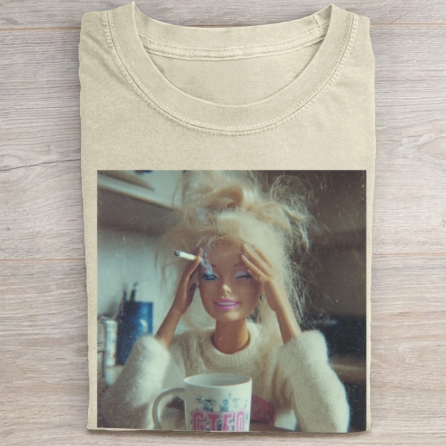 Stressed Blonde Doll Graphic Vintage Washed Tee