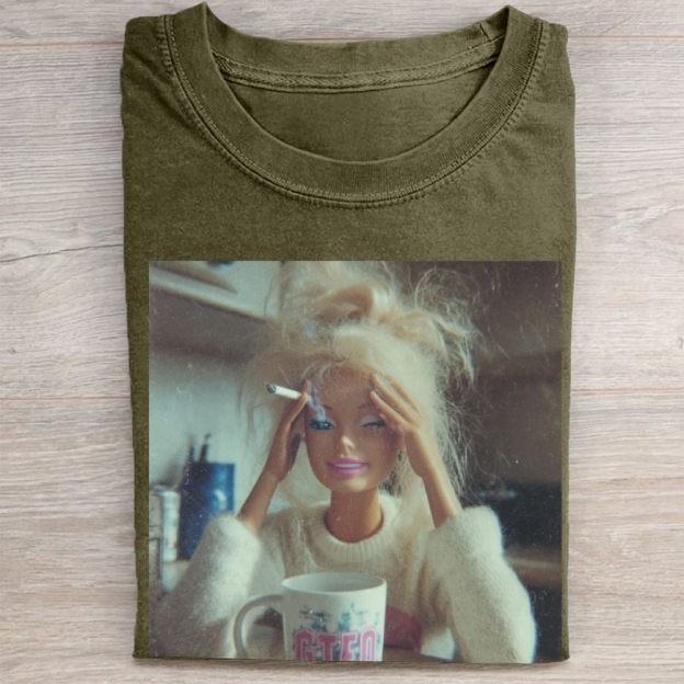 Stressed Blonde Doll Graphic Vintage Washed Tee