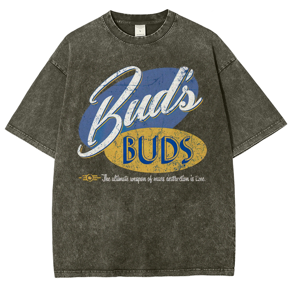 Bud's Buds Retro Brand Graphic Washed T-Shirt