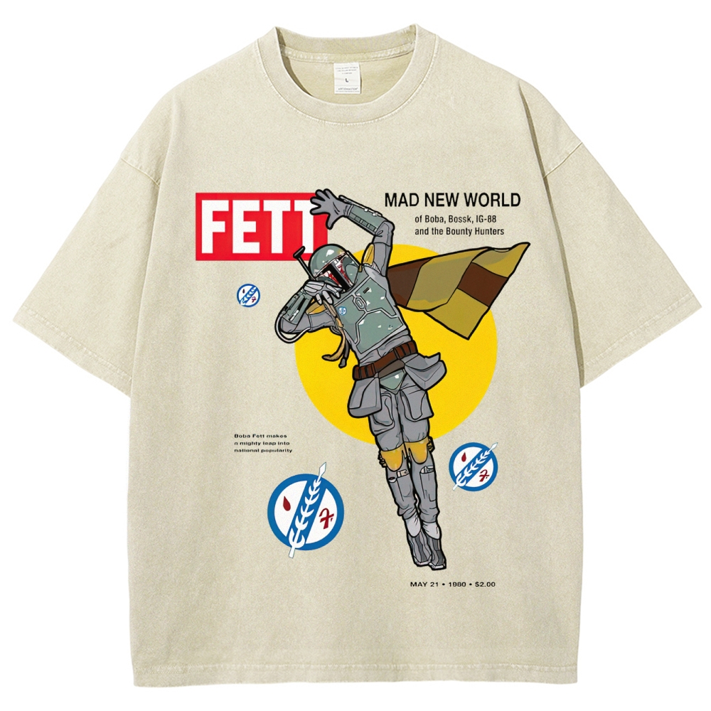 Distressed Red & Black Symbol Graphic Washed T-Shirt Washed T-Shirt