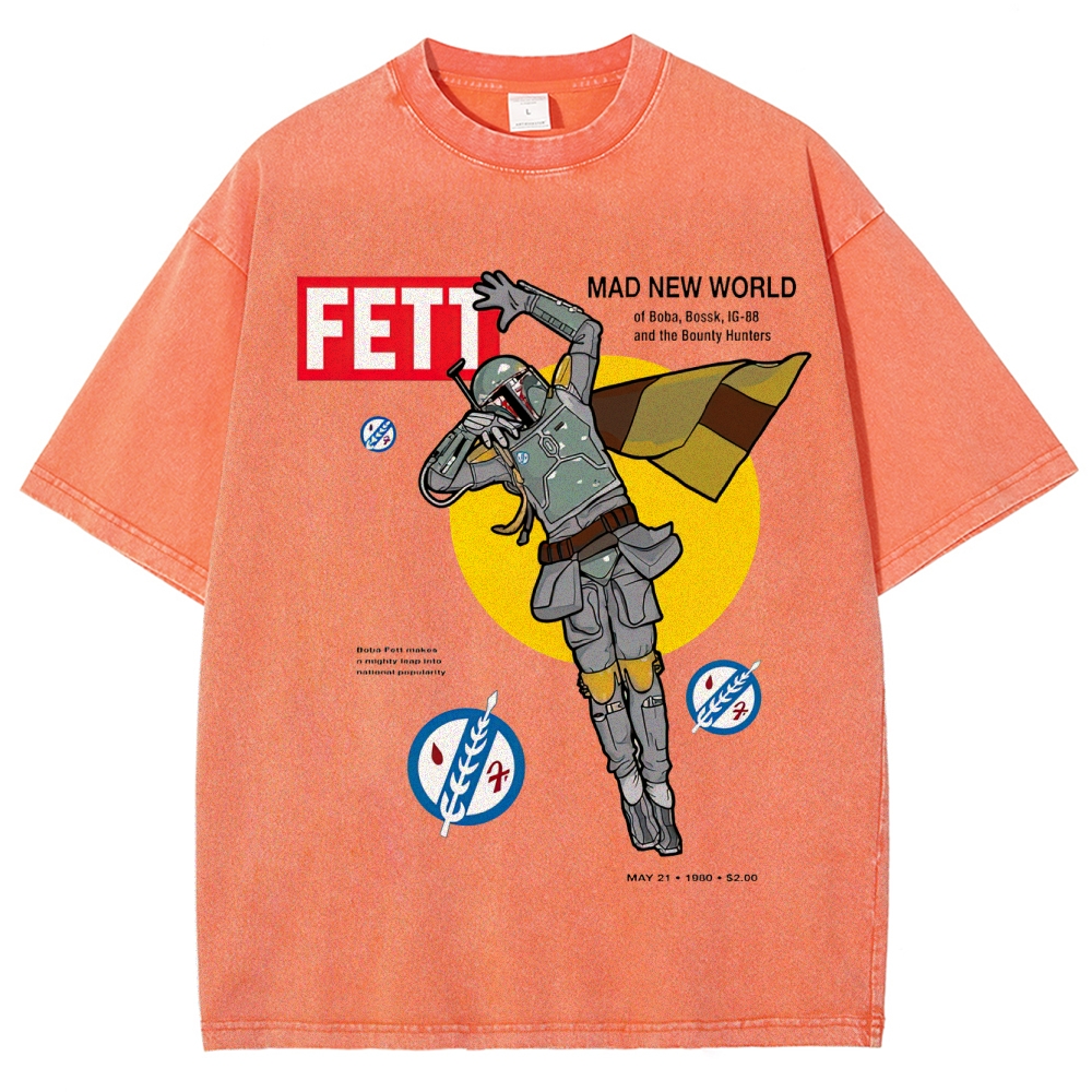 Distressed Red & Black Symbol Graphic Washed T-Shirt Washed T-Shirt