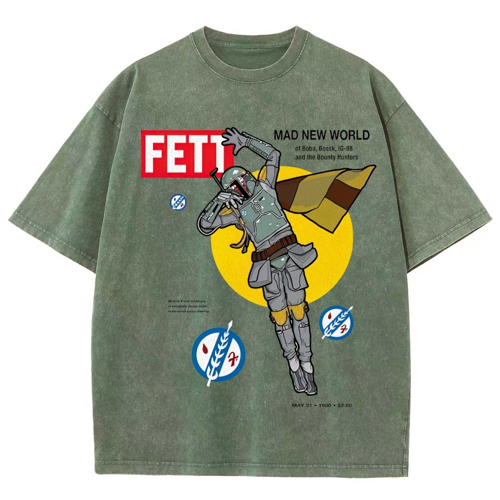 Distressed Red & Black Symbol Graphic Washed T-Shirt Washed T-Shirt