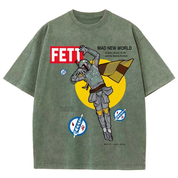 Distressed Red & Black Symbol Graphic Washed T-Shirt Washed T-Shirt