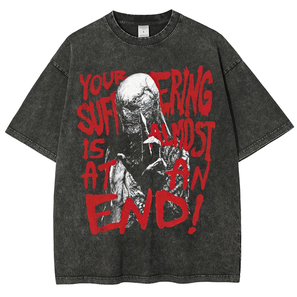 Your Suffering Is At An End Graphic Washed T-Shirt