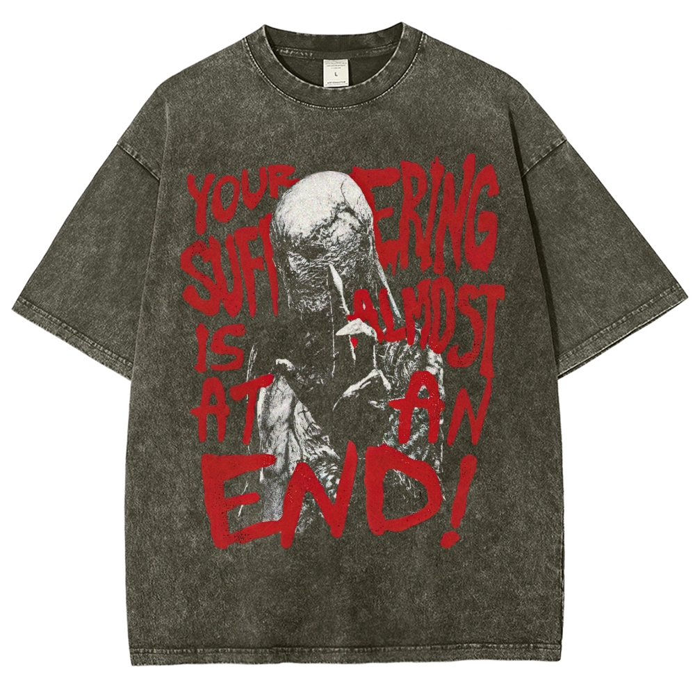 Your Suffering Is At An End Graphic Washed T-Shirt