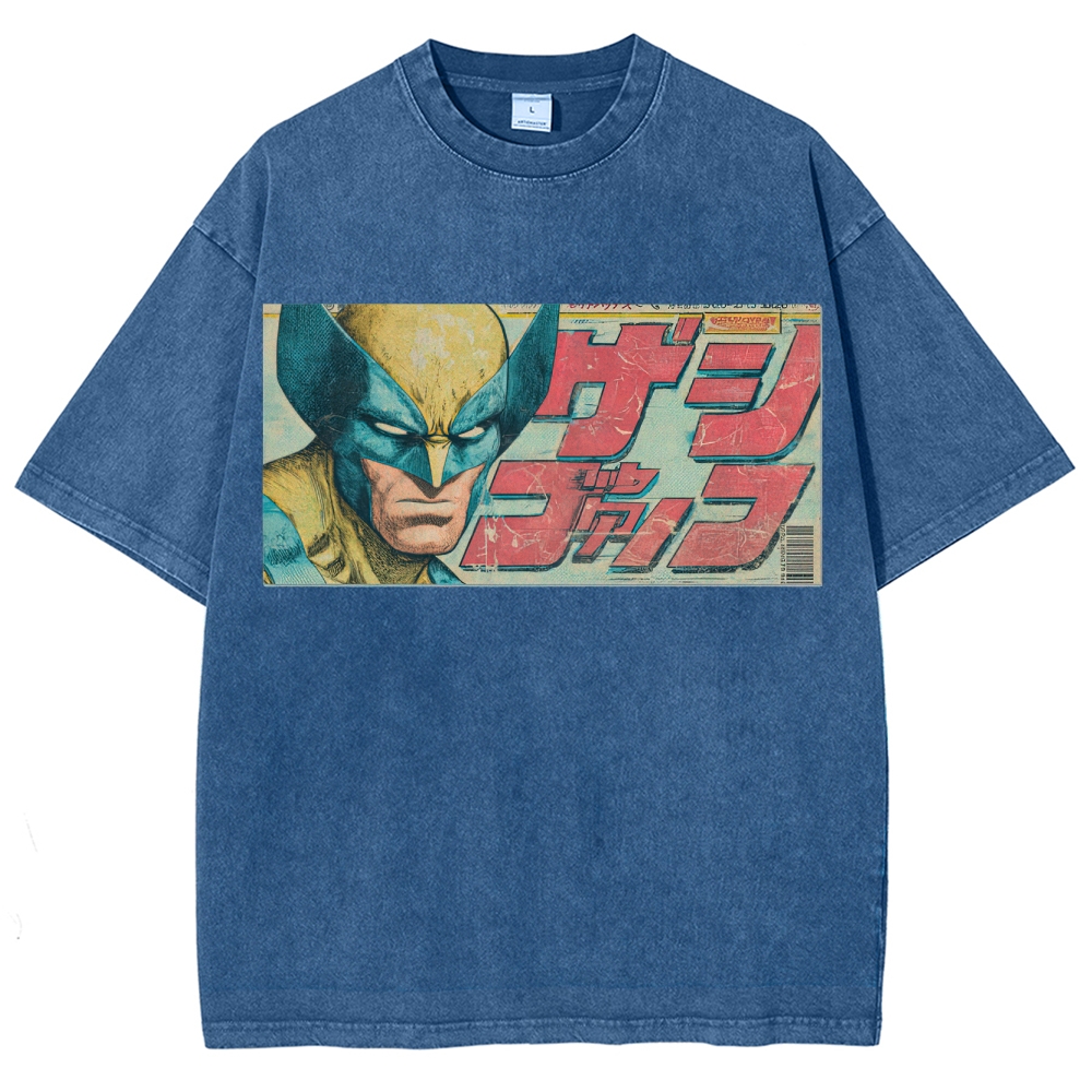 Vintage Japanese Comic Hero Graphic Washed T-Shirt