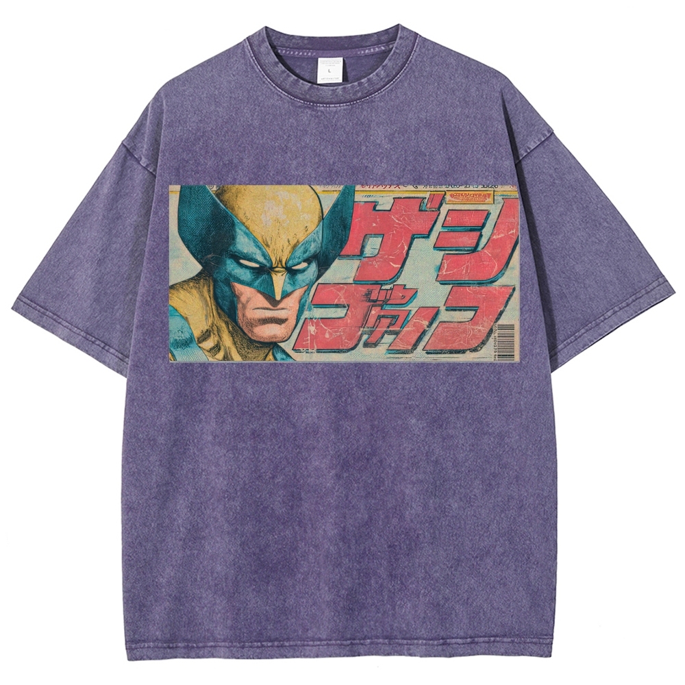 Vintage Japanese Comic Hero Graphic Washed T-Shirt