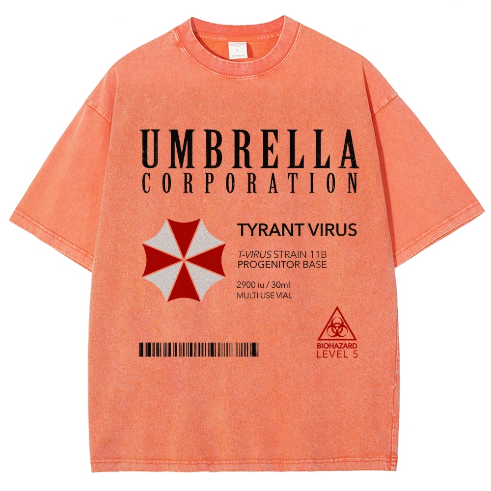 Umbrella Corporation Tyrant Virus Graphic Washed T-Shirt