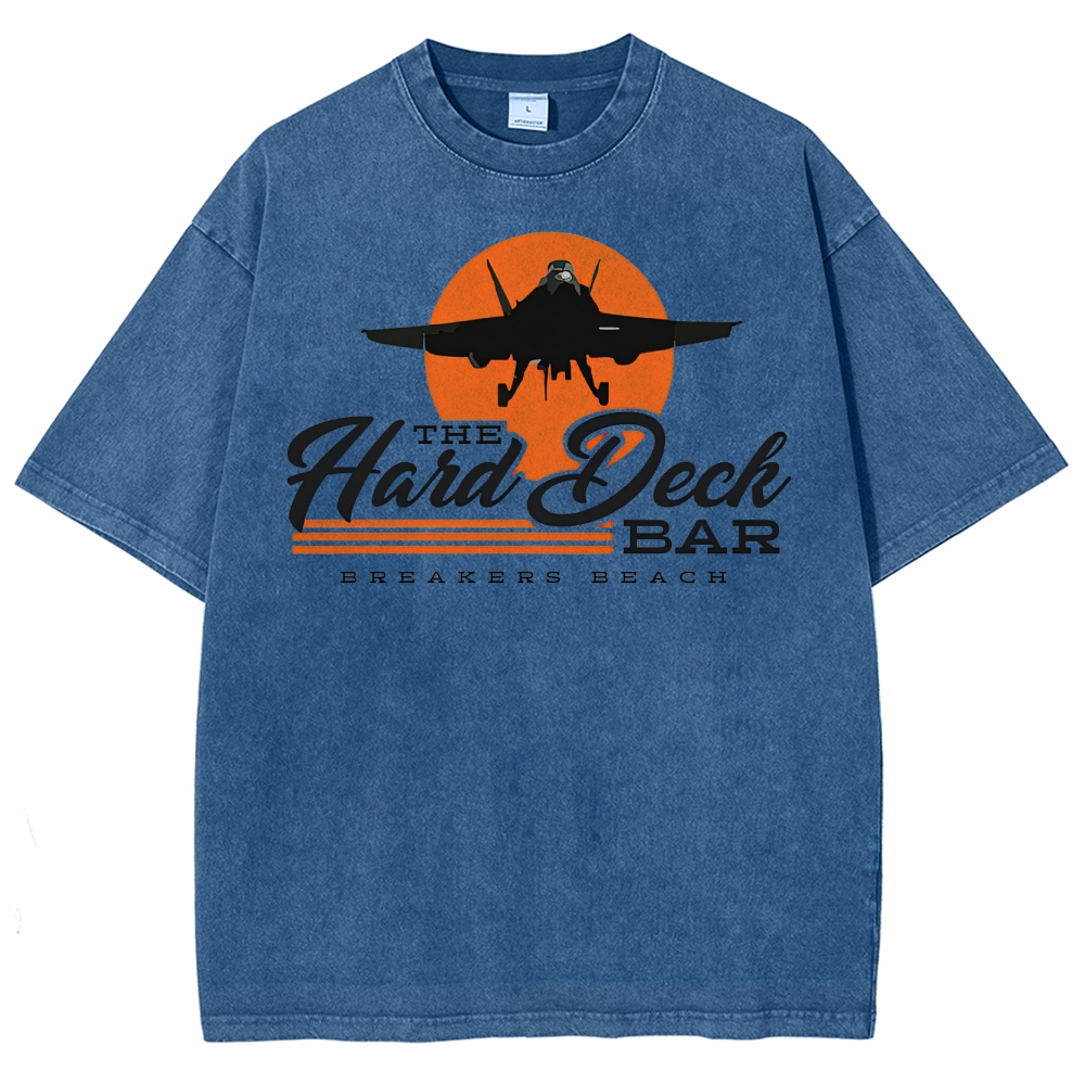 The Hard Deck Bar Fighter Jet Graphic Washed T-Shirt