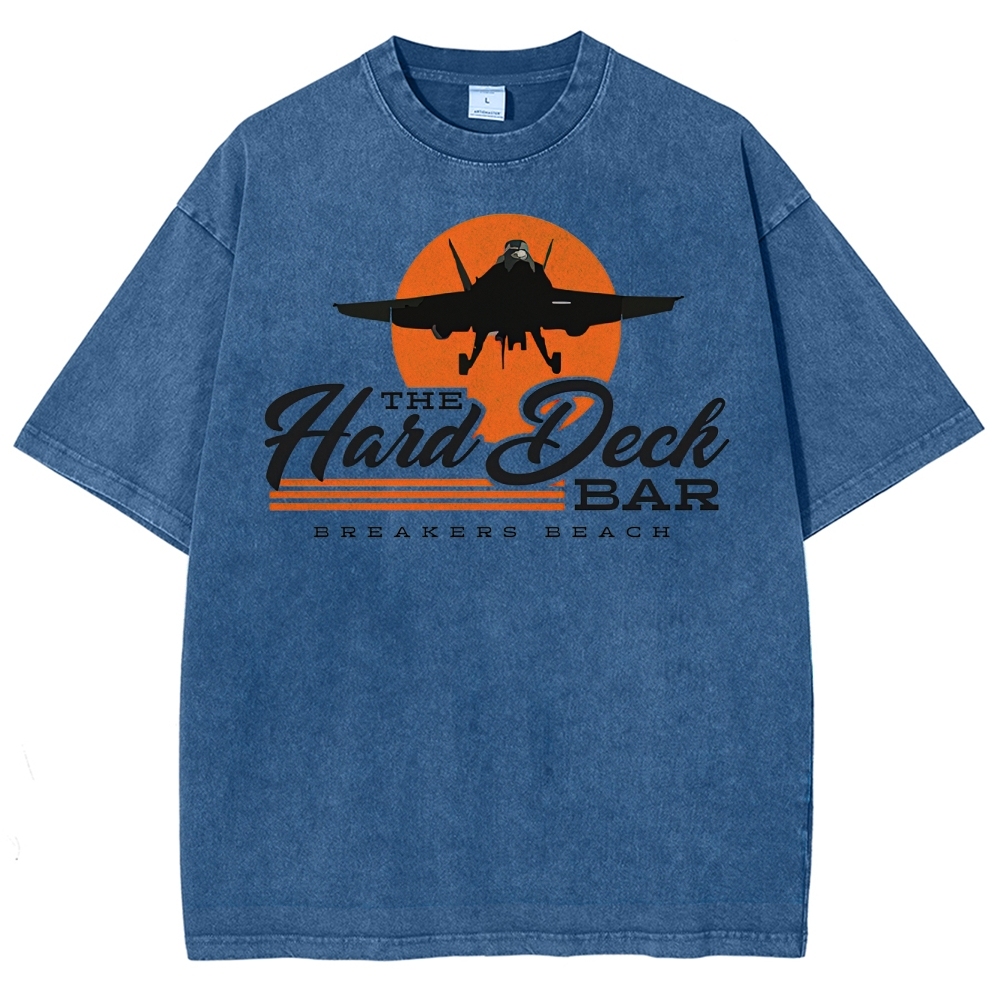 The Hard Deck Bar Fighter Jet Graphic Washed T-Shirt