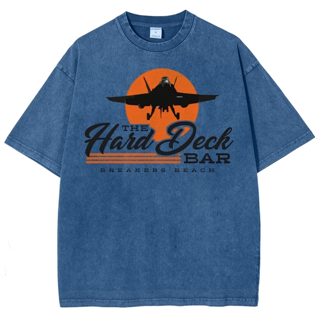 The Hard Deck Bar Fighter Jet Graphic Washed T-Shirt