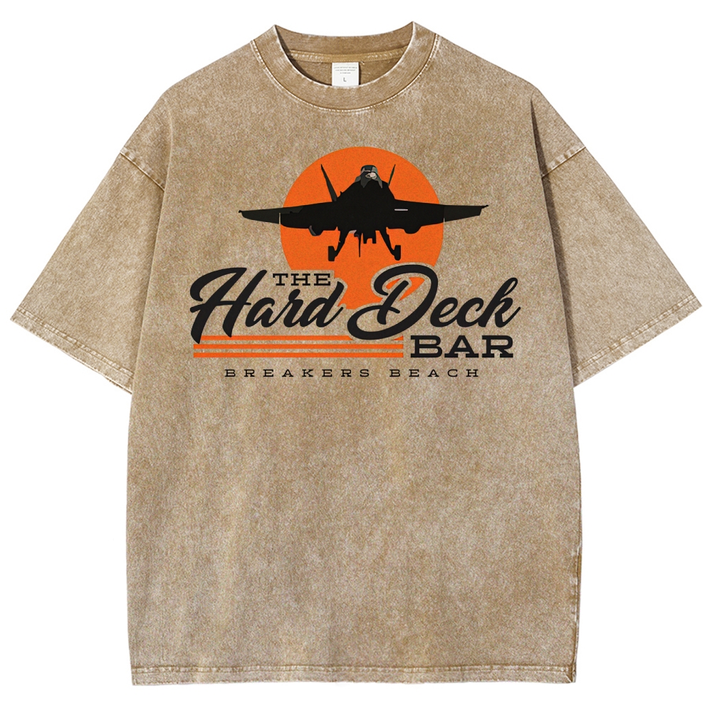 The Hard Deck Bar Fighter Jet Graphic Washed T-Shirt