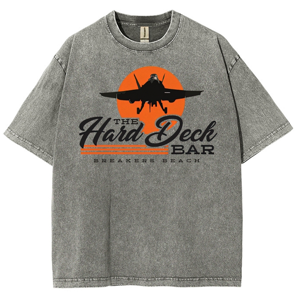 The Hard Deck Bar Fighter Jet Graphic Washed T-Shirt
