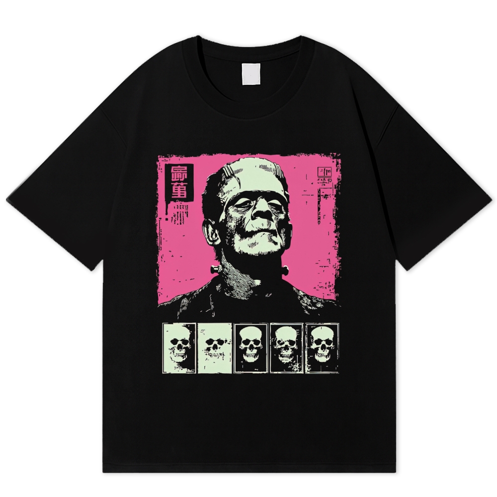 Retro Horror Monster Evolution Cotton T-shirt 