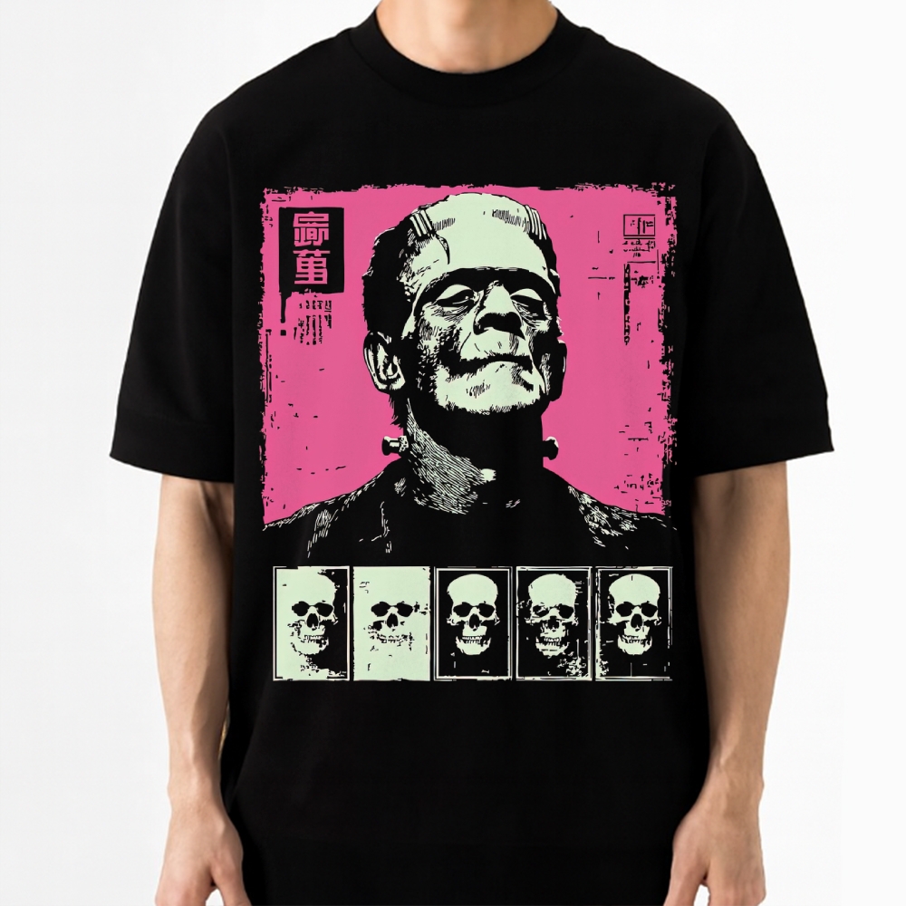 Retro Horror Monster Evolution Cotton T-shirt 