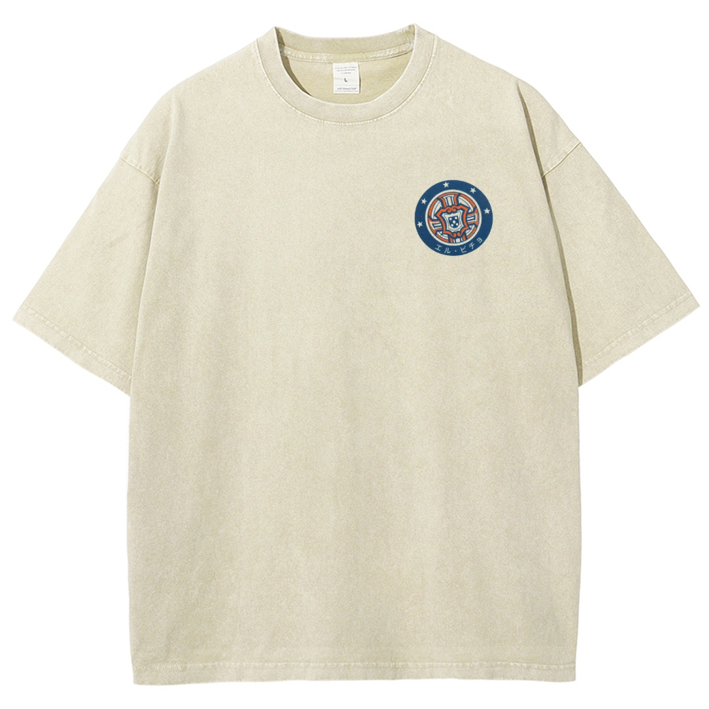 Super Warrior Power Burst Retro Anime Graphic Washed T-Shirt