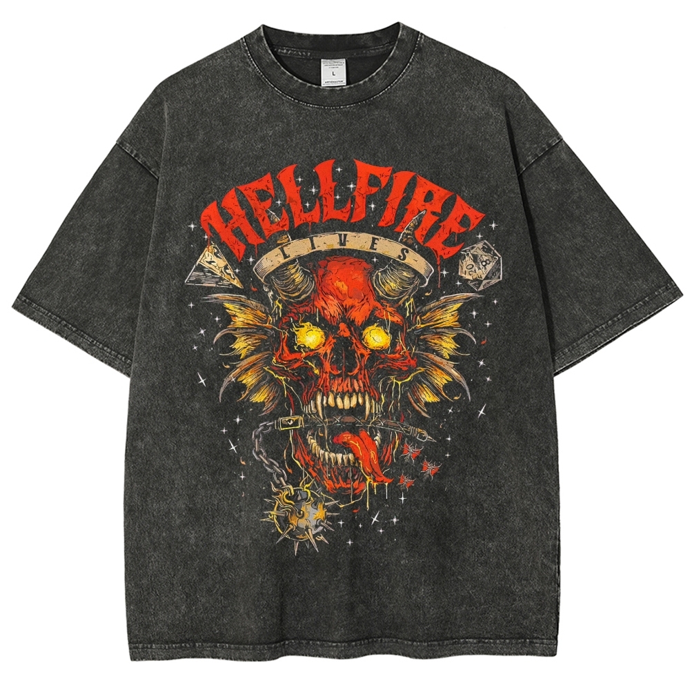 Hellfire Club Fiend Retro Graphic Washed T-Shirt