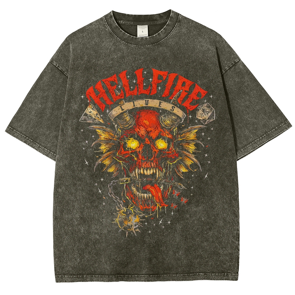 Hellfire Club Fiend Retro Graphic Washed T-Shirt