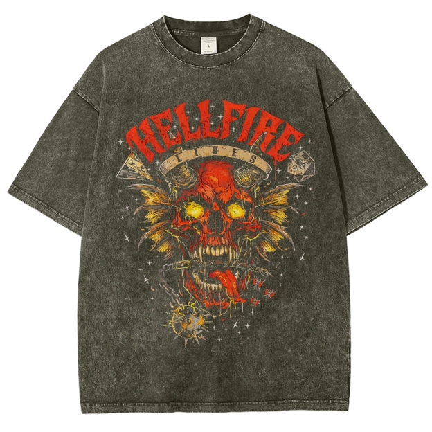 Hellfire Club Fiend Retro Graphic Washed T-Shirt