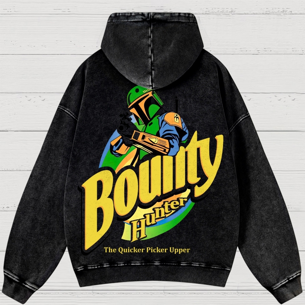 Bounty Hunter Retro Graphic  Washed Hoodies