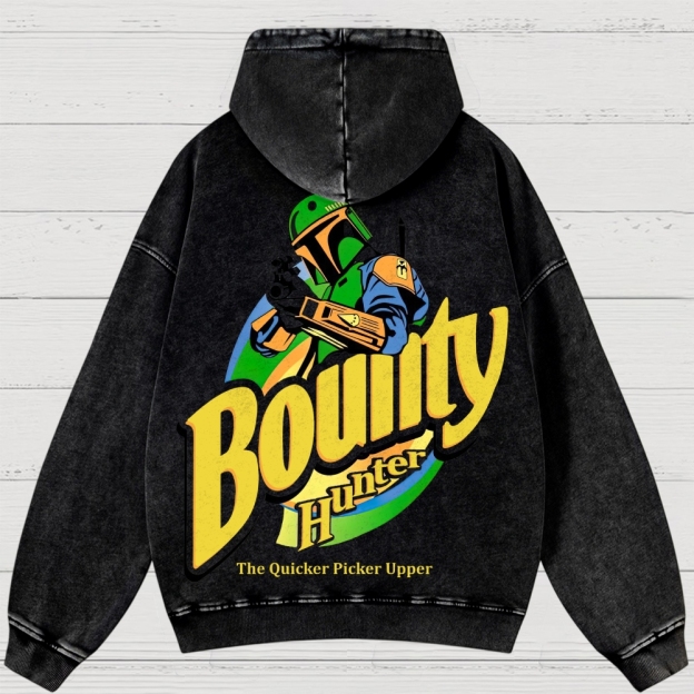 Bounty Hunter Retro Graphic  Washed Hoodies